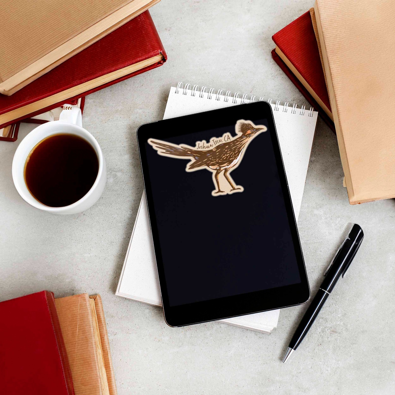 Joshua Tree Roadrunner Sticker – Southern California Bird Decal for Laptop