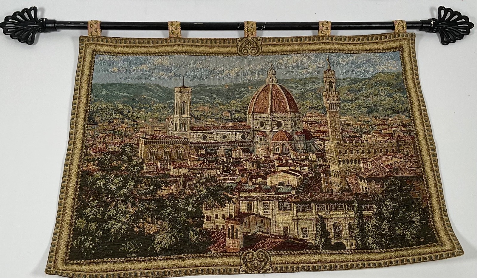 Firenze Italian Jacquard Wall Tapestry Cityscape of Florence Italy 25x 18 No Rod