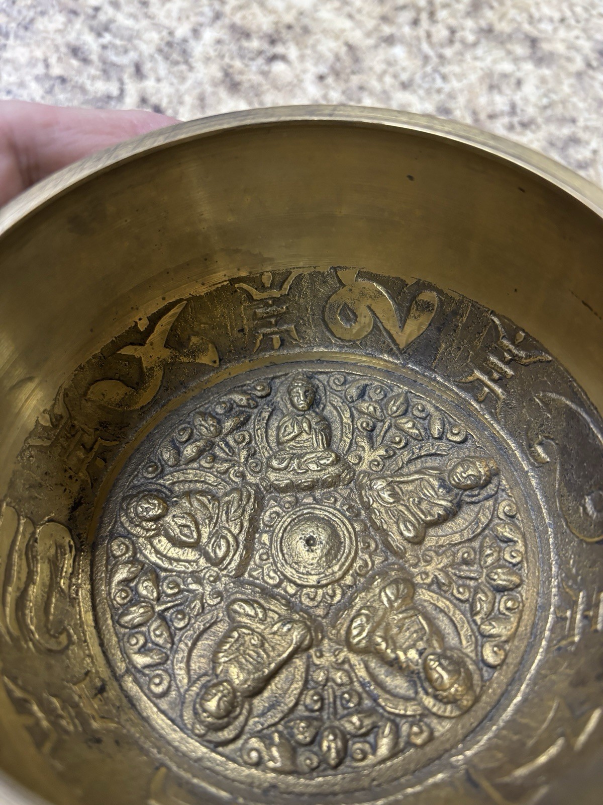 Vintage Brass Singing Bowl Meditation Sound Tibetan Style 4” Wide