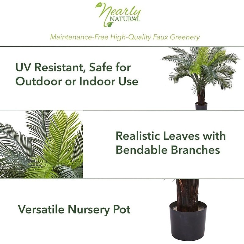 UV Resistant Artificial Cycas Tree Indoor Outdoor Faux Plant Easy Care Decor New
