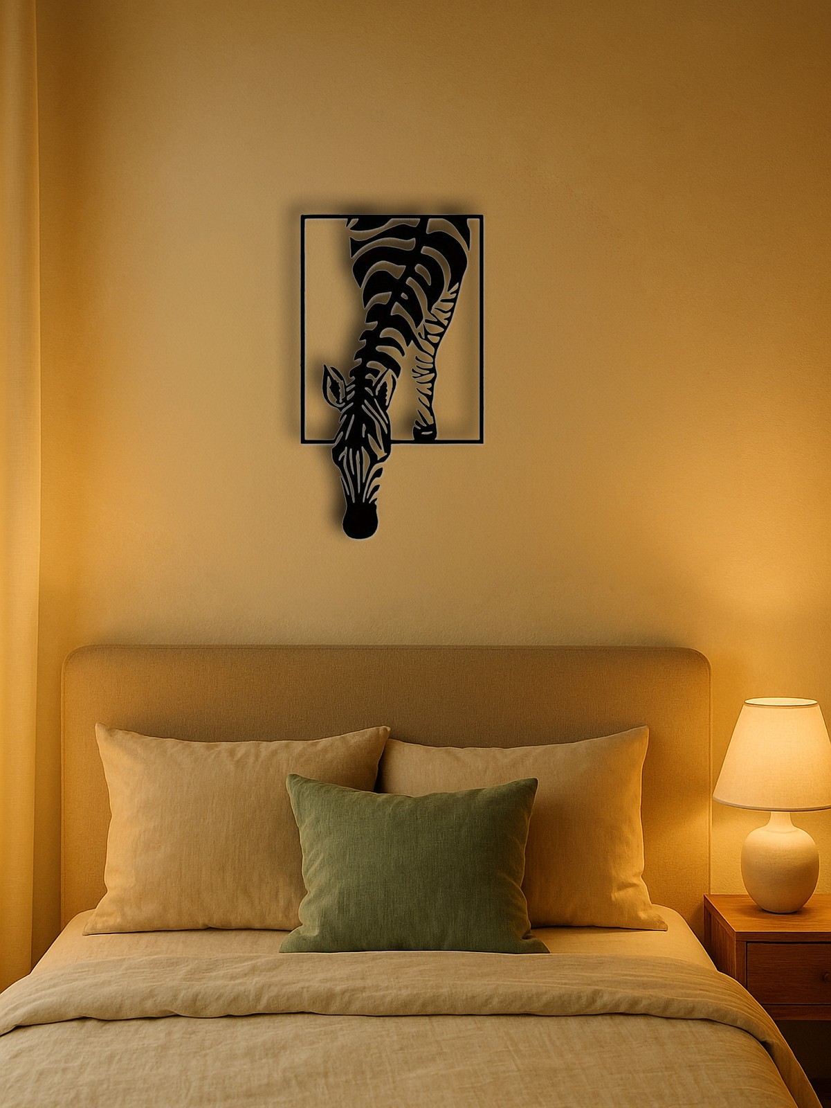 Showcase Your Unique Style With Exquisitely Crafted Zebra Metal Wall Art Design