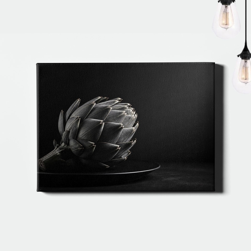 Artichoke still life photography Canvas Art monochrome kitchen botanical