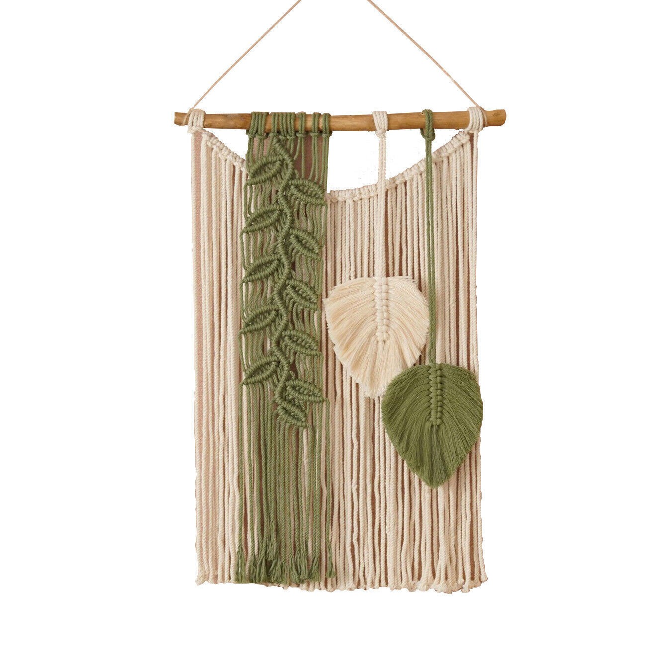 Macrame Wall Hanging Leaves Large Chic Boho Home Decor Handmade Woven Tapestry