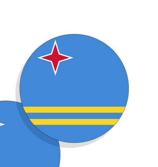 Aruba Flag Stickers Flag Decals Vinyl Indoor Outdoor Aruba Stickers Round 4pack