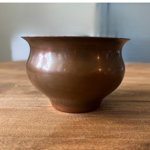 Vintage Handcrafted Copper Offering Bowl 3×4″ Ritual Lota India Altar Decor