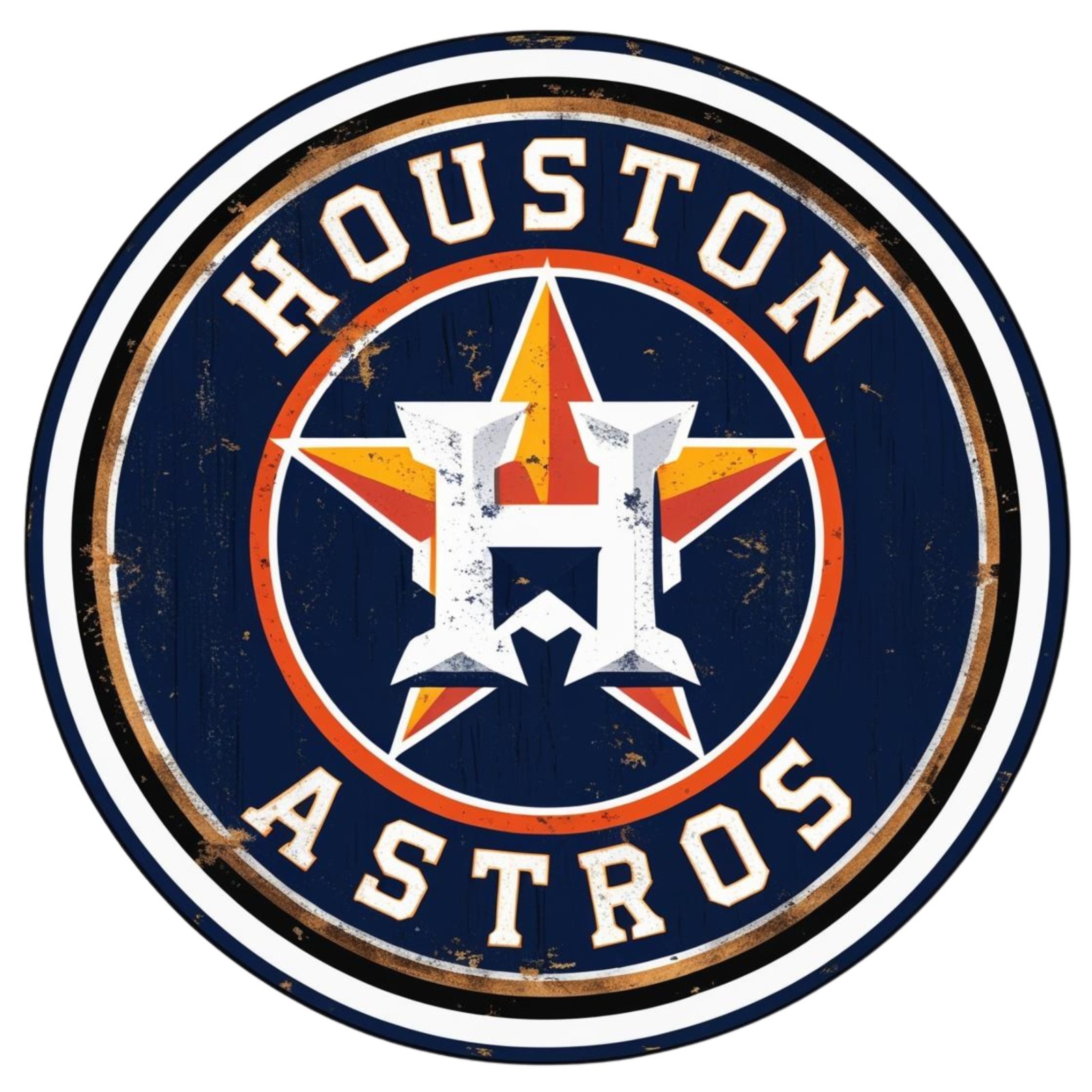 Houston Astros v2 Aluminum Round Weatherproof Sign Funny