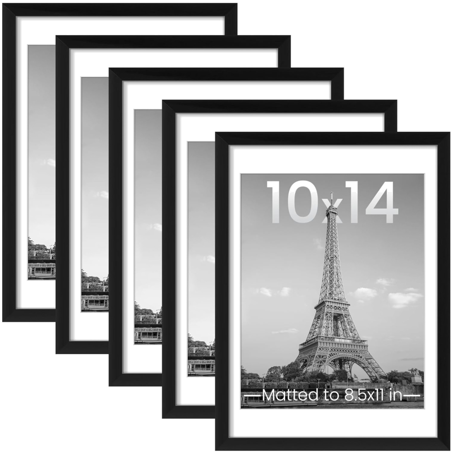Multi-Pack 10×14 Black Frames, Set of 5, Wall Display..
