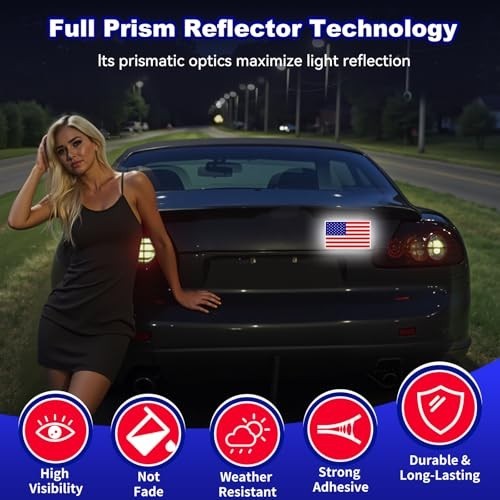 Patriotic American Flag Stickers – Reflective Decals for Cars, Motorcycles, Mail