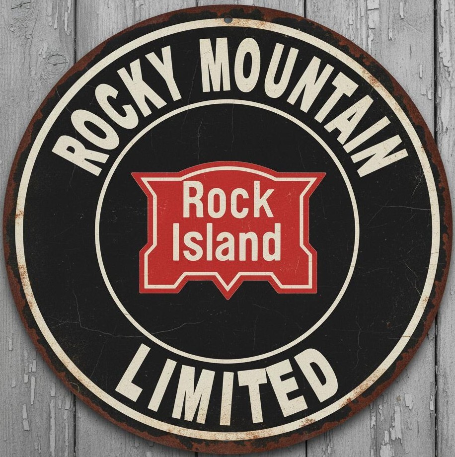Rock Island Rocky Mountain Railroad 8″ Diameter Novelty Metal Sign USA Made New