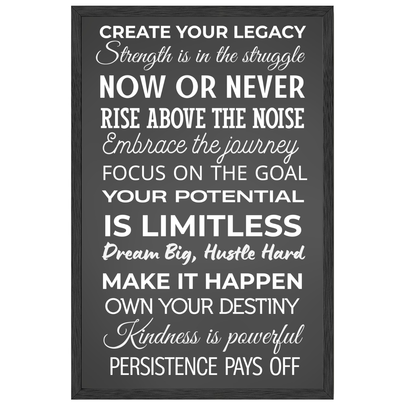Create Your Legacy Motivational Wall Art Framed Poster 11×17 Office Home Decor