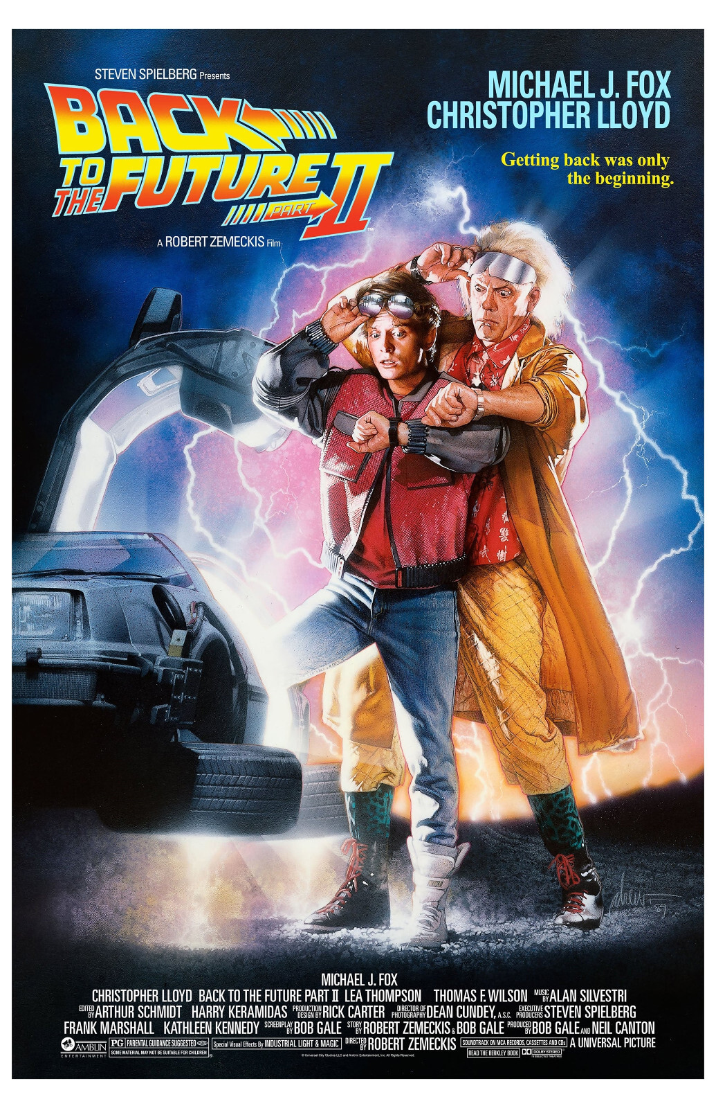 AA0449 Back to the Future Part II 1989 Bordered Movie Poster 11×17