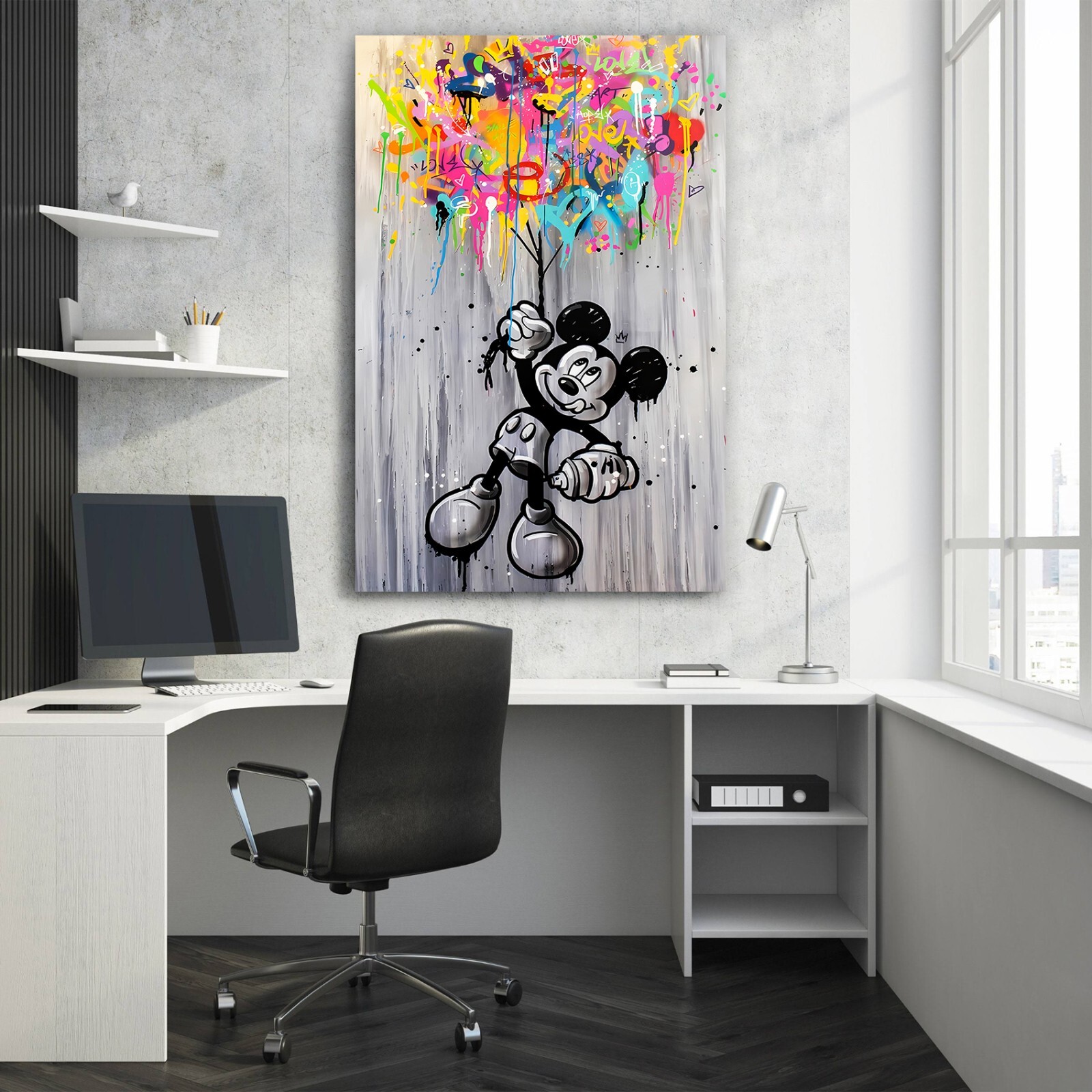 Banksy Abstract Mickey Mouse Einstein Graffiti Hypebeast Decor Pop Art Poster