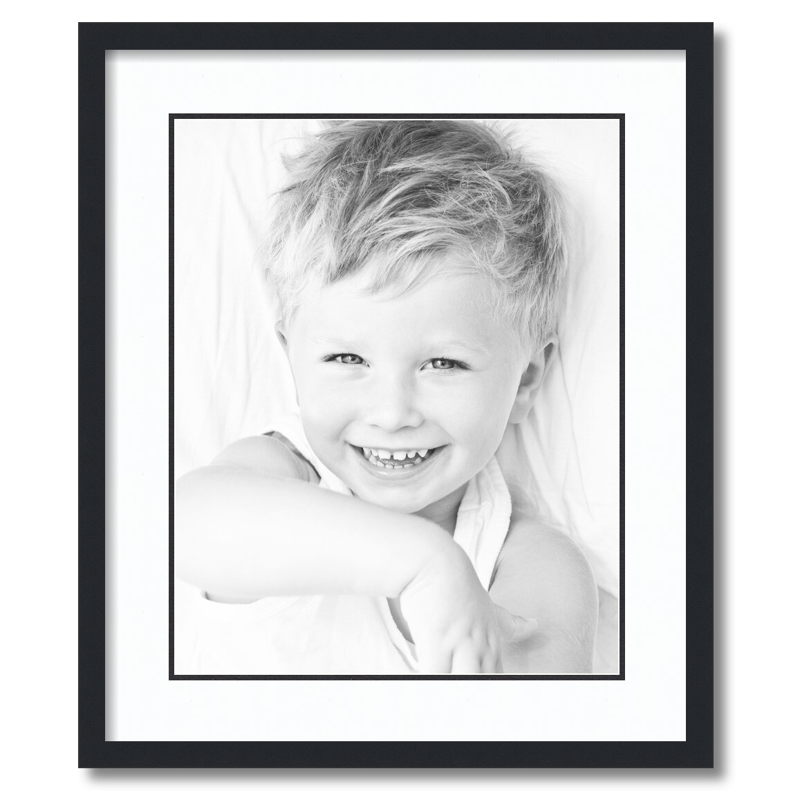 ArtToFrames Matted 20×24 Black Picture Frame with 2″ Double Mat, 16×20 Opening