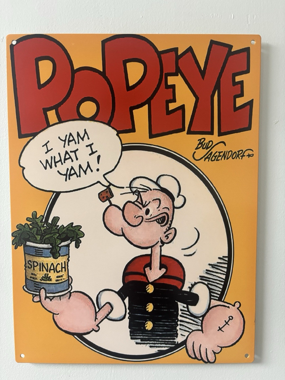 Popeye The Sailor Metal Sign 16″ x12″ made on 20 gauge steel