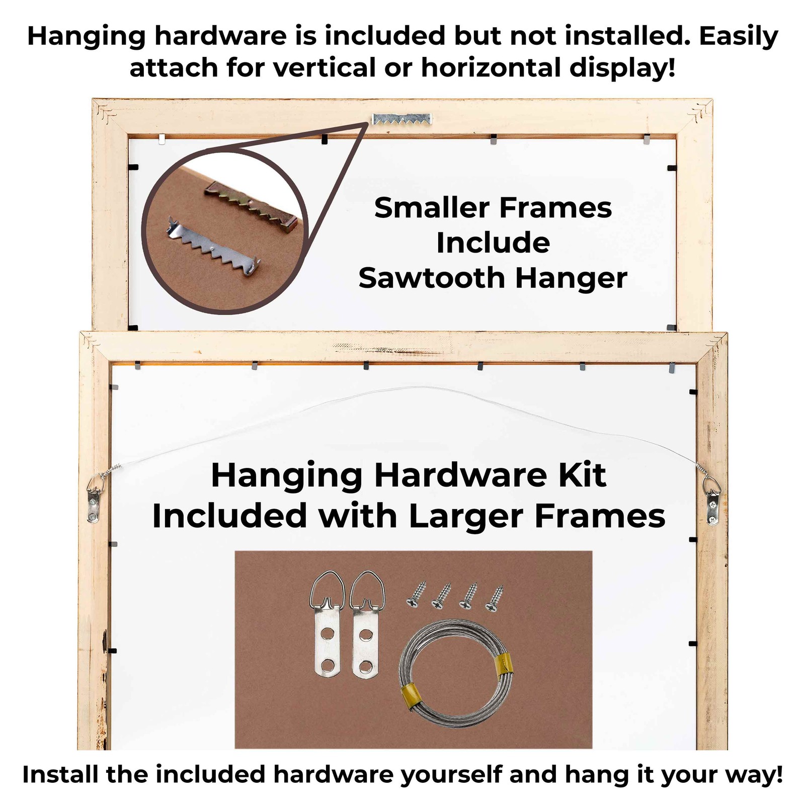 40×15 Frame Black Real Wood Picture Frame Width 0.75 inches | Interior Frame Dep
