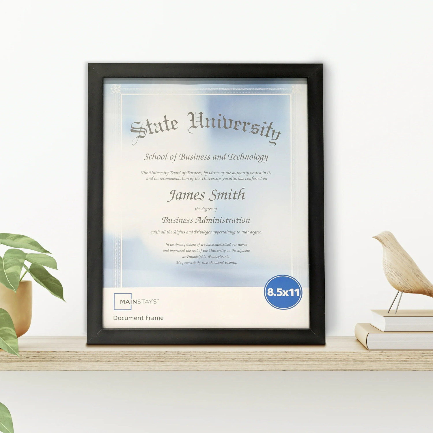(2 Pack) 8.5×11 Document Picture Frame Certificate Wall Home Office Decor, Black
