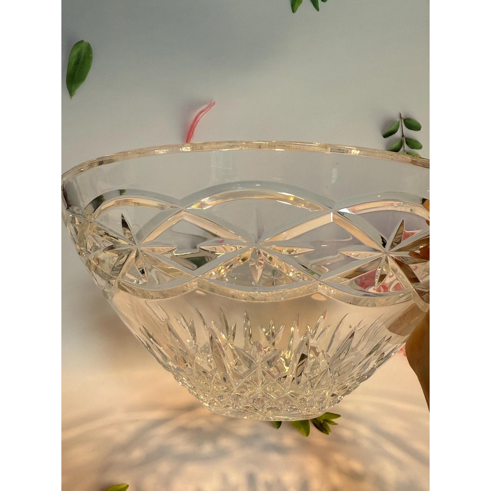 Waterford “Outlet” cut crystal Ireland round stamped shiny centerpiece table