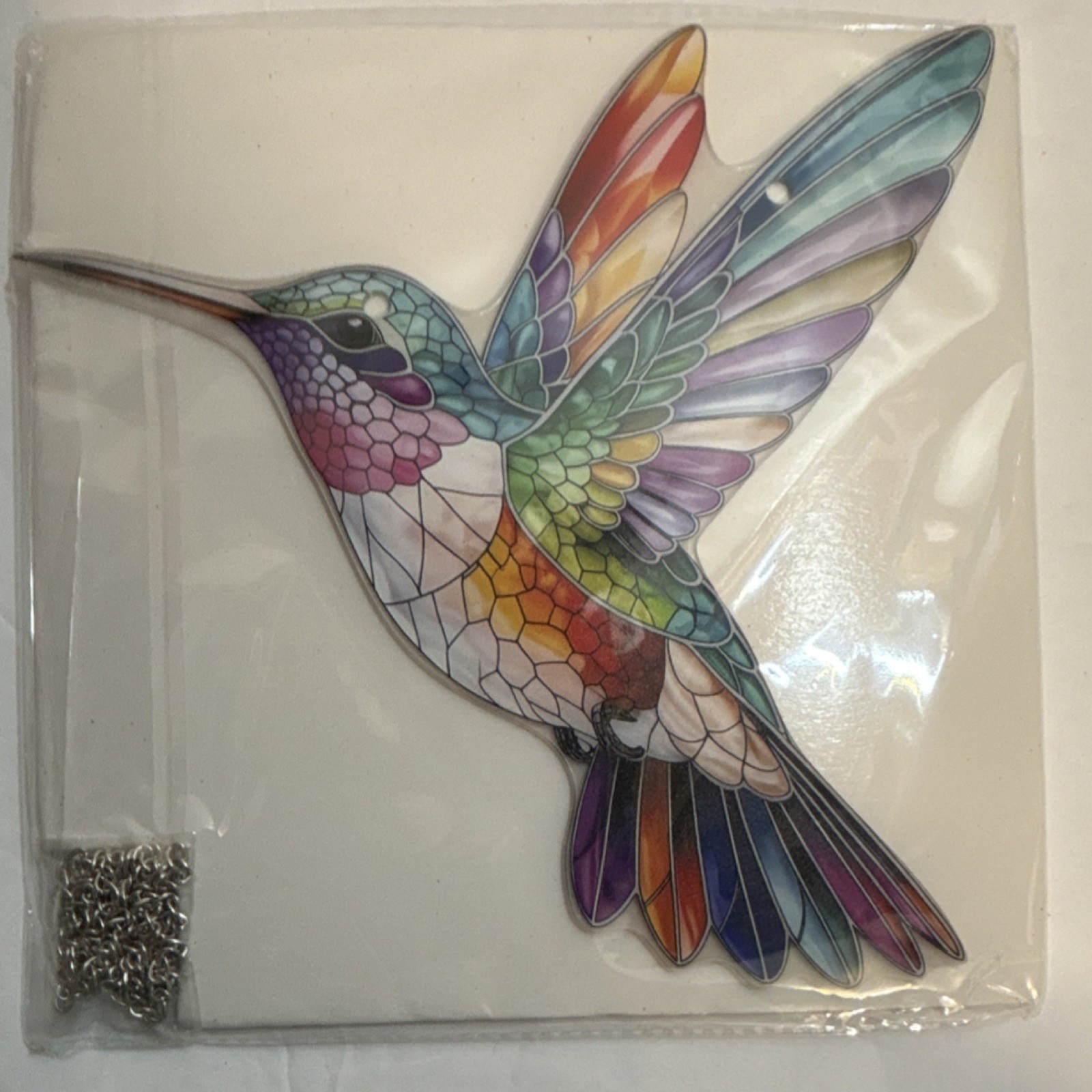 Multicolor Acrylic Hummingbird Suncatcher Modern Glossy Style for Any Room
