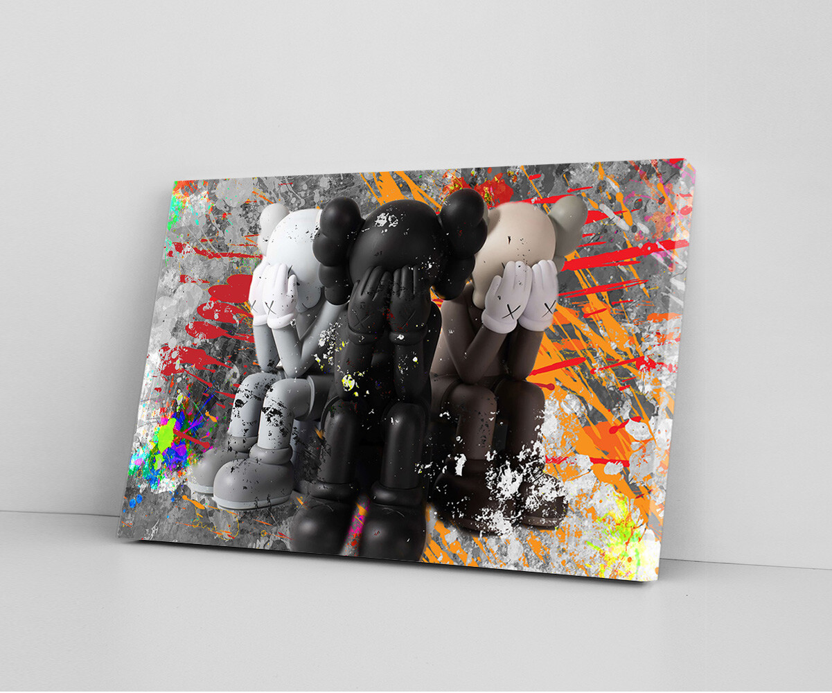 Cartoon Dolls Wall Art Canvas Print Ready To Hang Hypebeast Decor Pop Art Poster