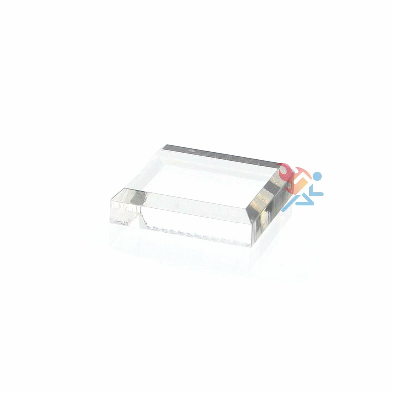 Acrylic Display Stand Block Base with Beveled Edge, 3 Pack (1/2″ H x 1-1/2″ W)