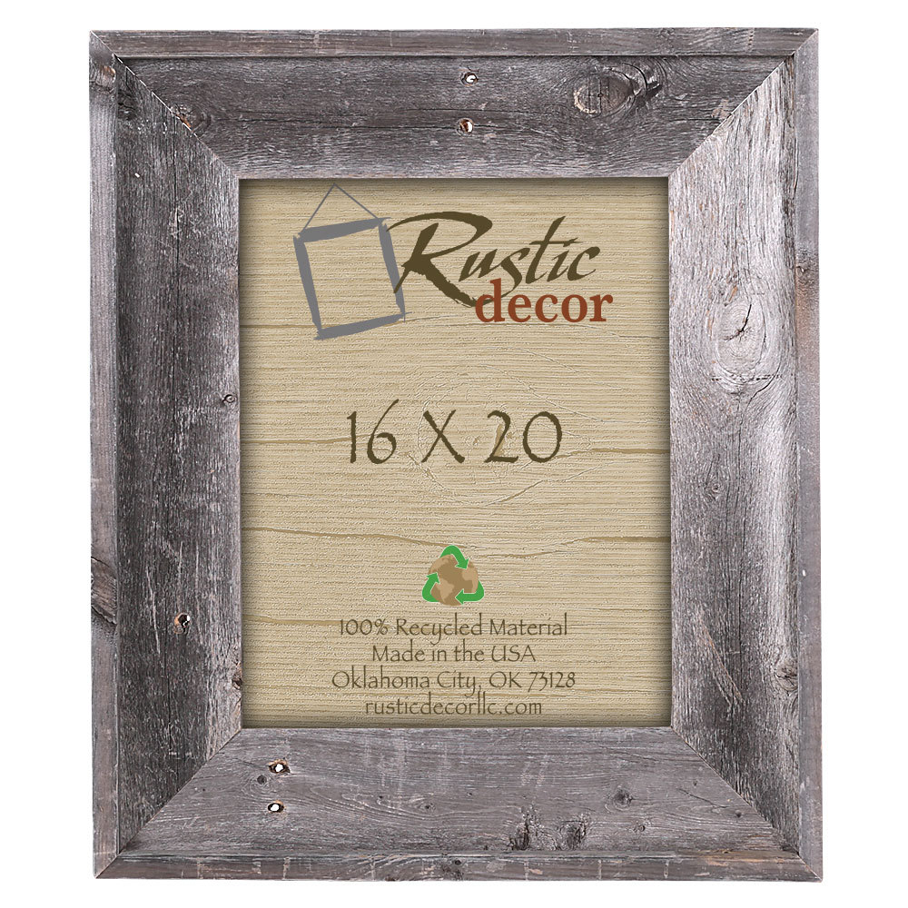 16×20 – 4″ Wide Premium Reclaimed Rustic Barn Wood Wall Frame
