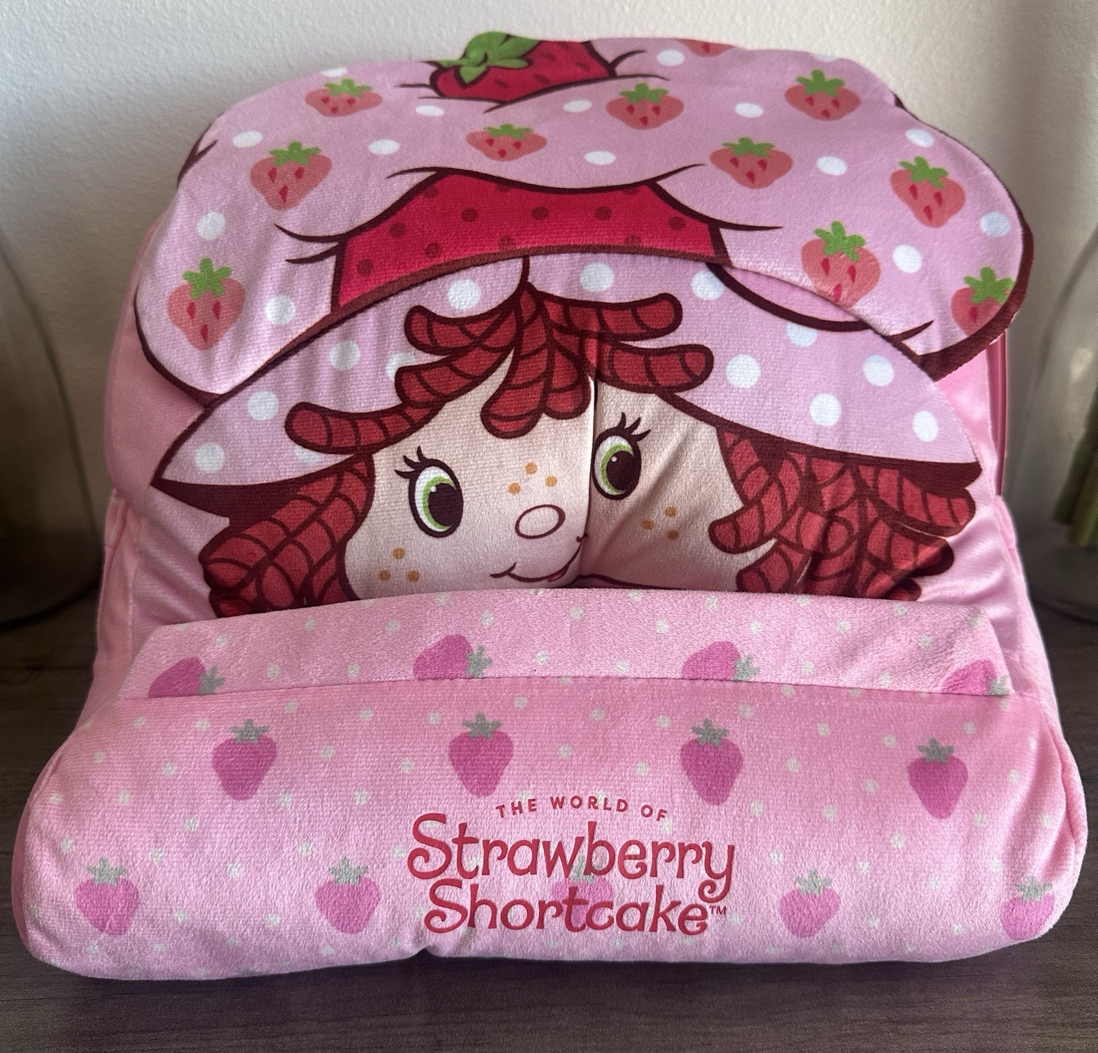 Strawberry Shortcake Plush Lap Desk Pink Laptop Mobile Device Holder Stand New