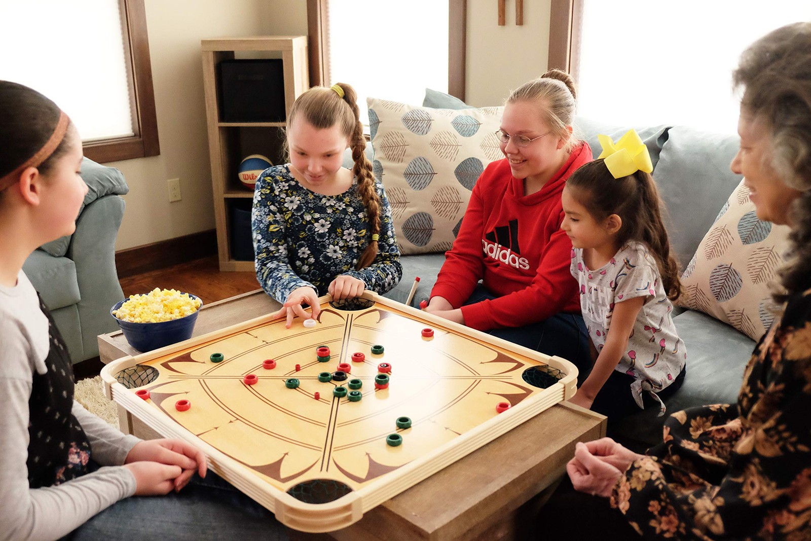 Carrom Board Game Set — Large Board Games for Adults & Children — Over 85 Board
