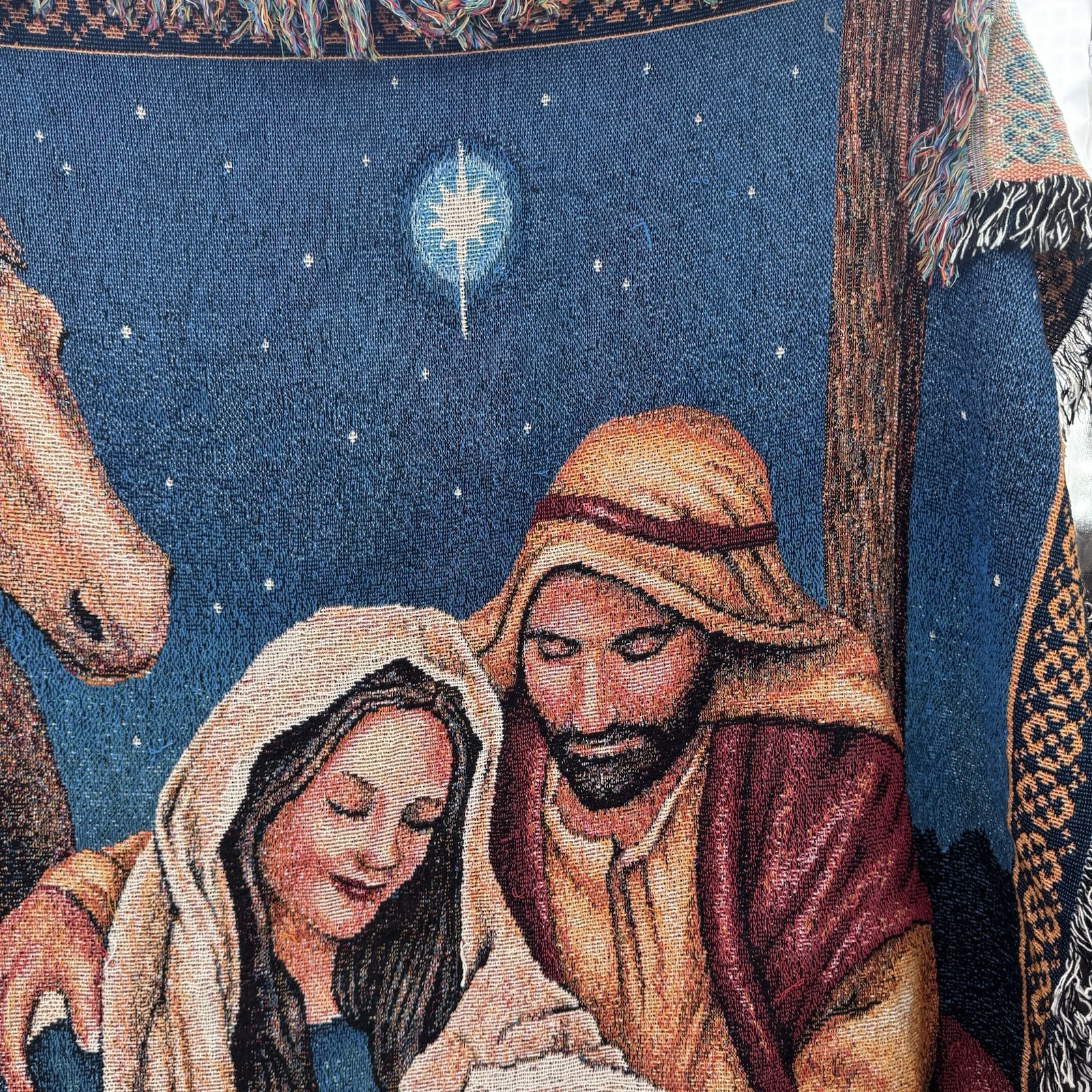 Christmas Tapestry Throw Blanket Nativity Scene Jesus 44 X 60 Fast Shipping