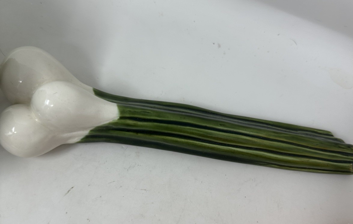 Vintage Hand Painted Ceramic Vegetables 5 Pieces Spring Onion Cabbage