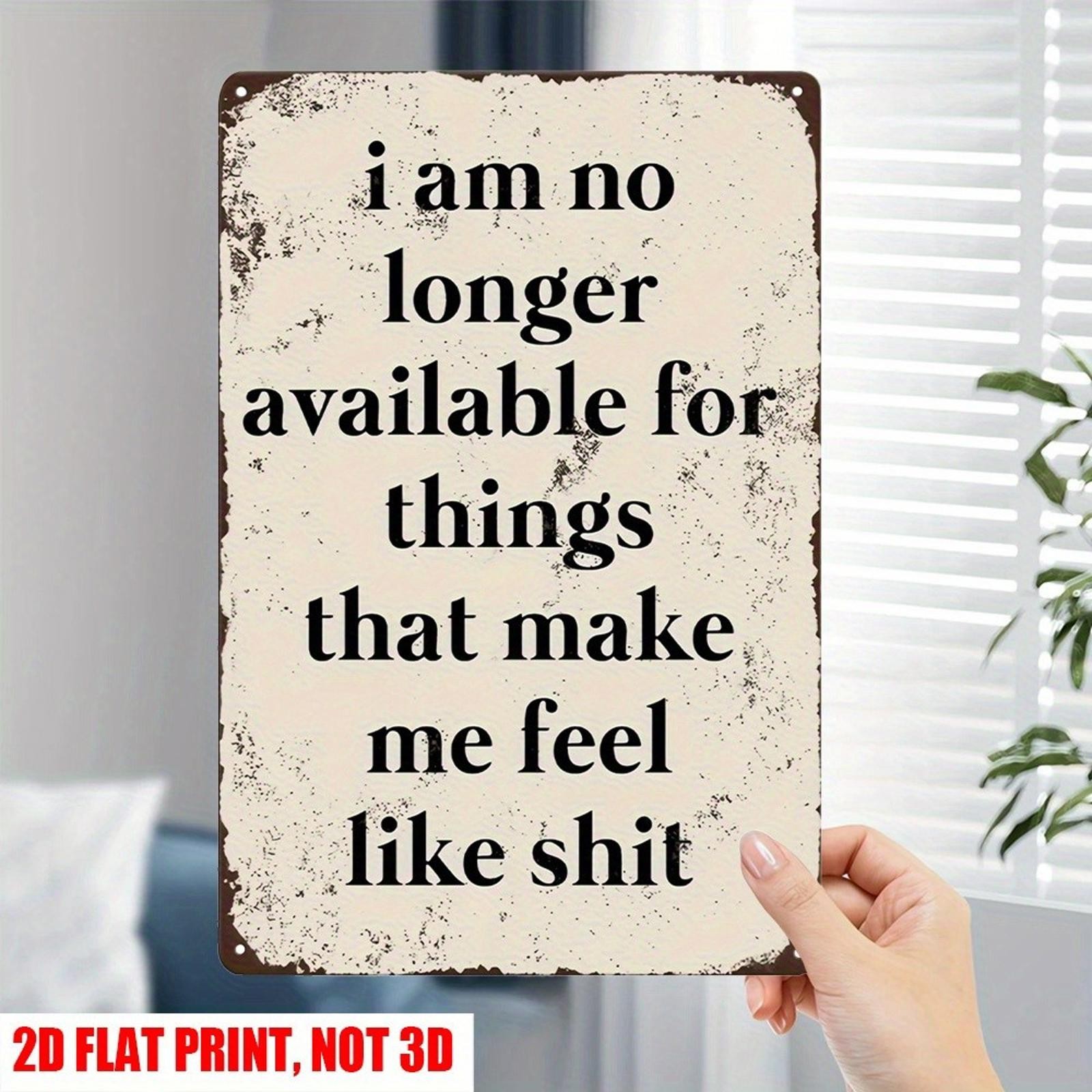 Vintage Metal Tin Sign Self-Care Funny Sarcastic Aluminum Sign 8×12