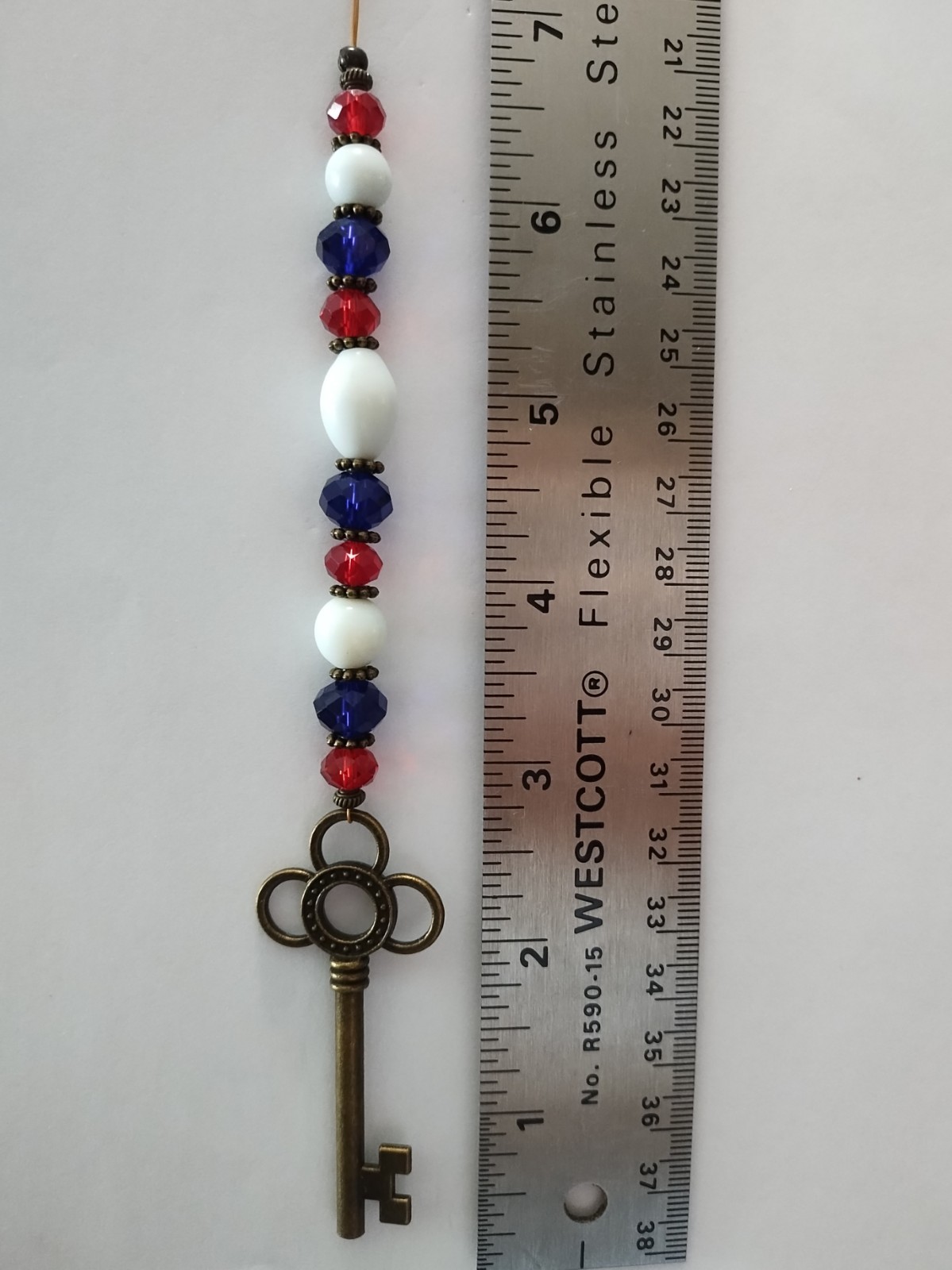 Red, White, Blue Key Ornament or Car Charm – One Of A Kind
