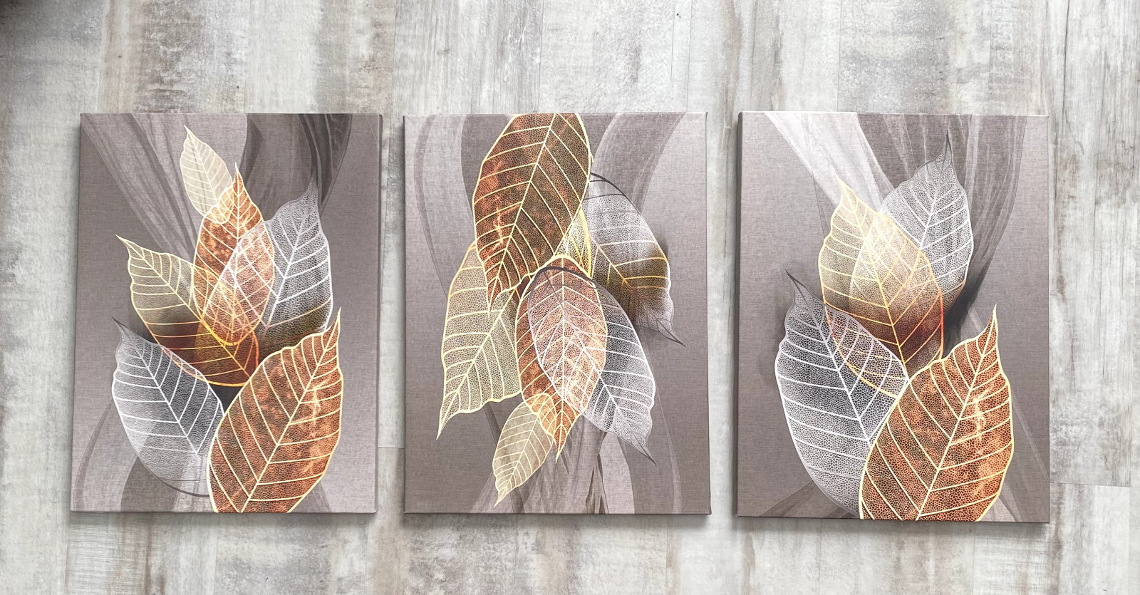 Set of canvas wrapped decorative pictures for any room in the house.