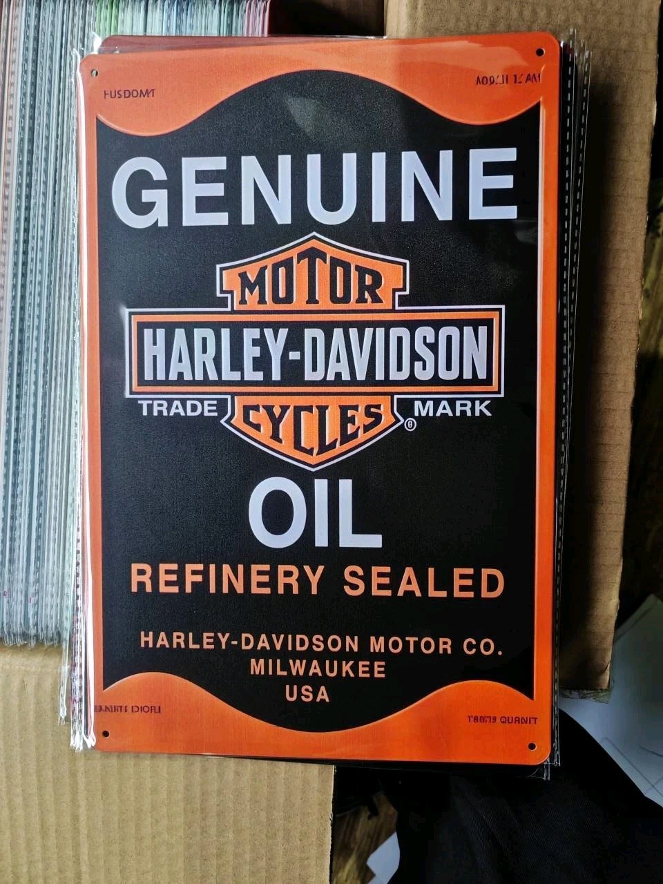 Harley-Davidson Motor Co. Genuine Oil Replica Shop Metal Sign 8″x12″