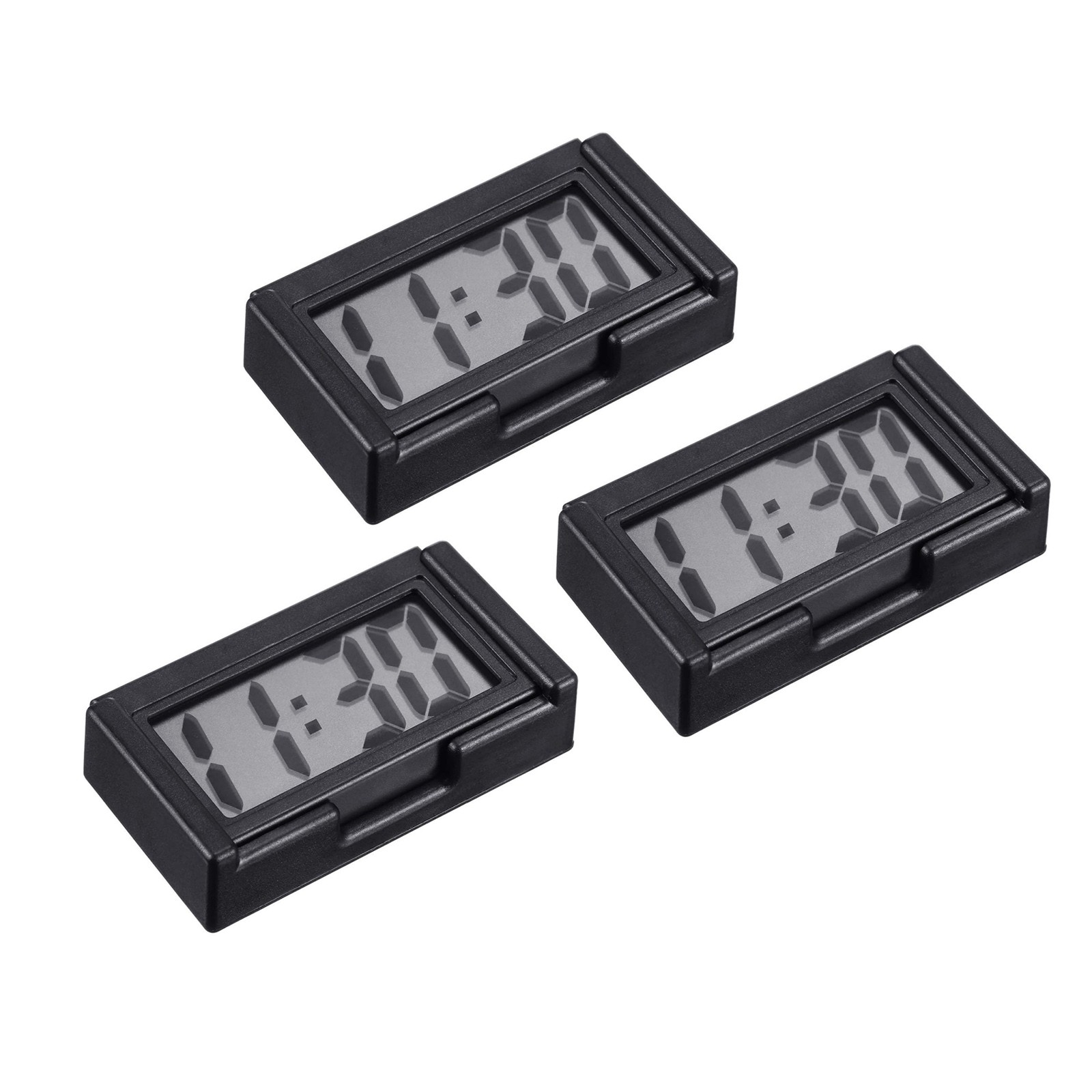 New 3 Pack Mini Digital Clock Small Adhesive Stick On Easy To Read Large Numbers