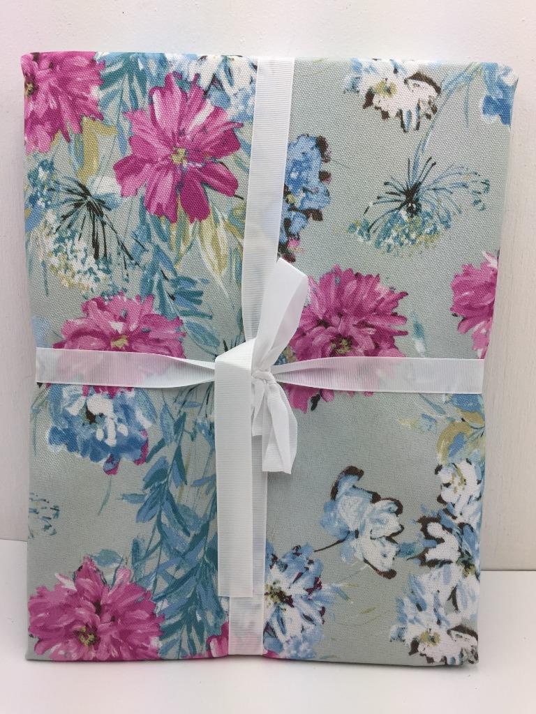 LAURA ASHLEY Blue Floral Tablecloth Size 70-inch Easy Care 100% Polyester