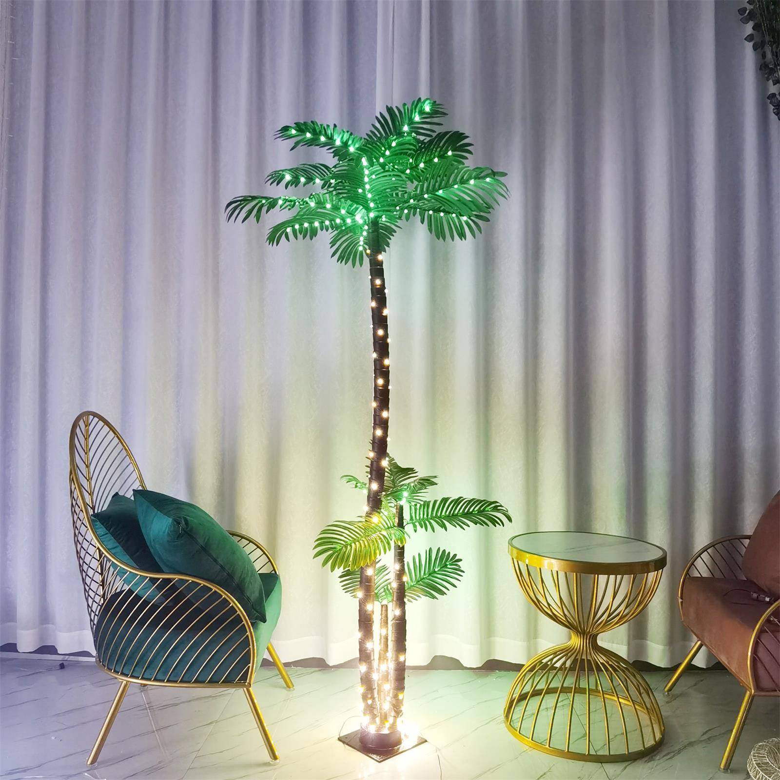 Artificial Lighted Palm Tree LED Lights Decoration 6ft for Home Patio Party Xmas