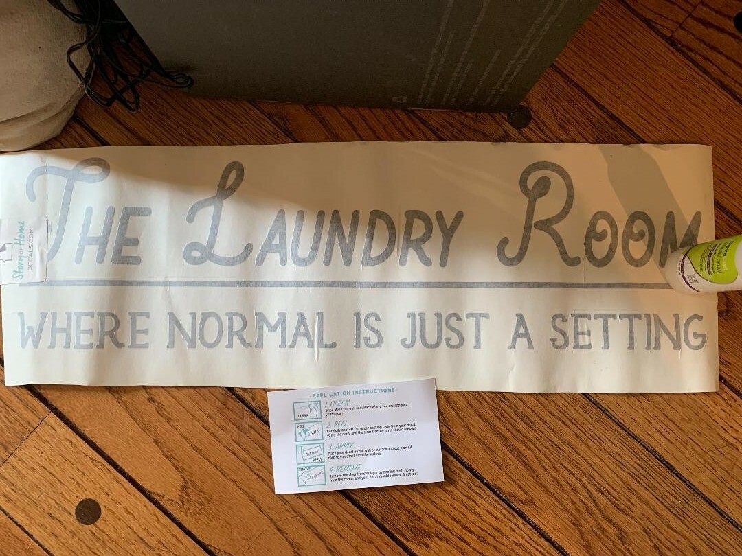 LAUNDRY ROOM VINYL WALL DECAL: “THE LAUNDRY ROOM WHERE NORMAL IS JUST A SETTING”