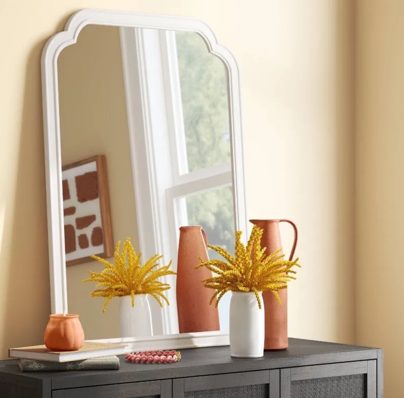 French Country Wall Mirror 30″ x 42″ Novelty Shape – WHITE COLOR