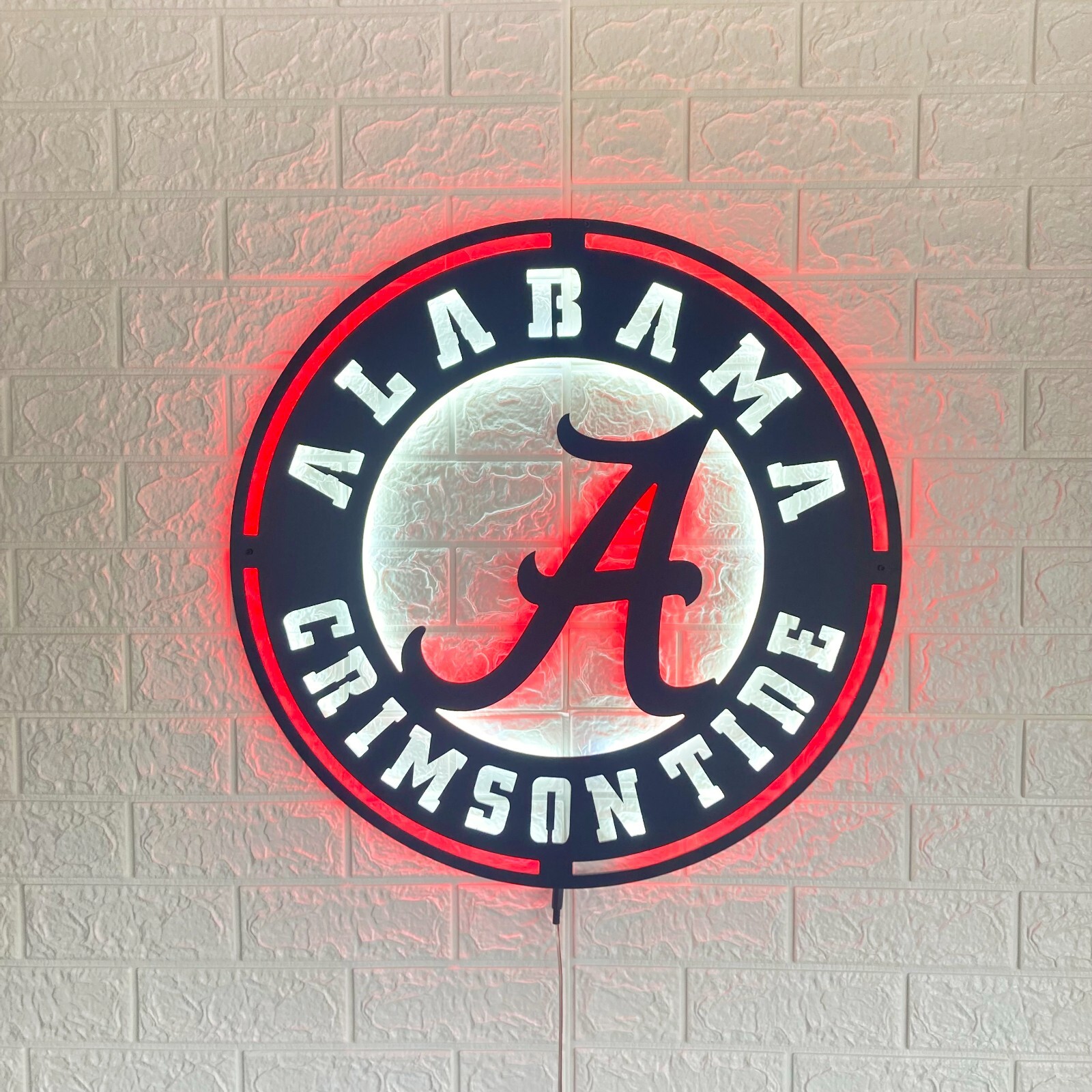 Alabama Crimson Tide LED Neon Lighted Football Team Logo Sign 15 inch