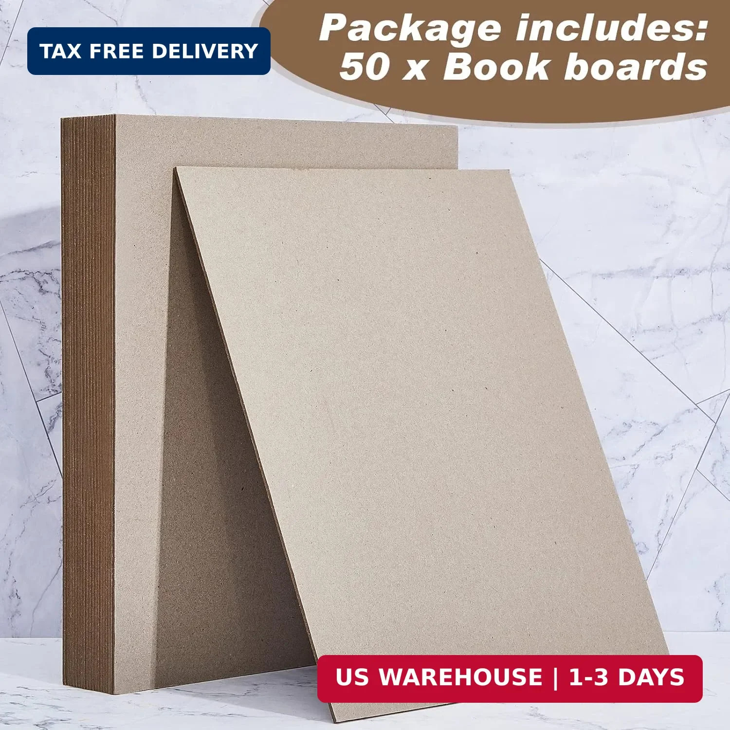 50 Pcs Book Board, Binders Board Chipboard Designer Bookboard Kraft Heavy Duty C