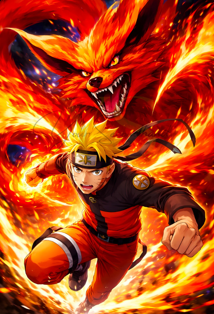 NARUTO Kurama-Naruto poster print 13”x19” home decor glossy paper #3