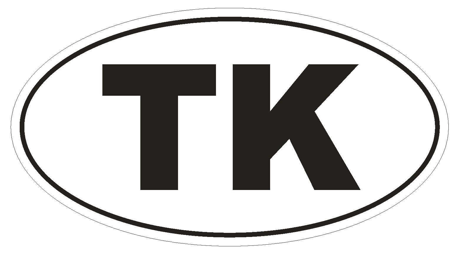 TK Tokelau Oval Bumper Sticker or Helmet Sticker D2038 Country Code