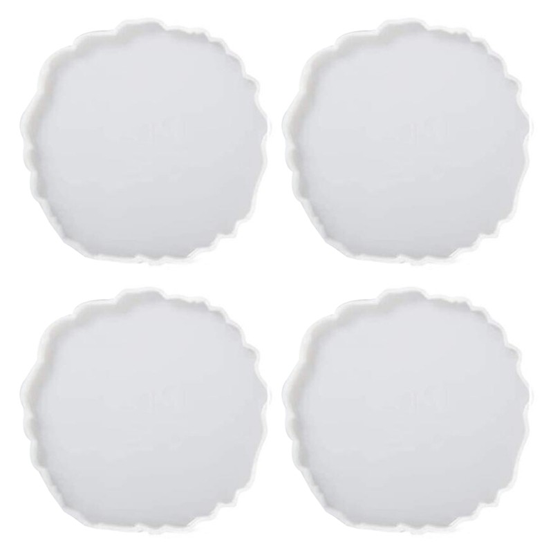 4 Pcs/Set Geometry Mug Pad Resin Casting Mold Jewelry Decor Making Epoxy Mould4