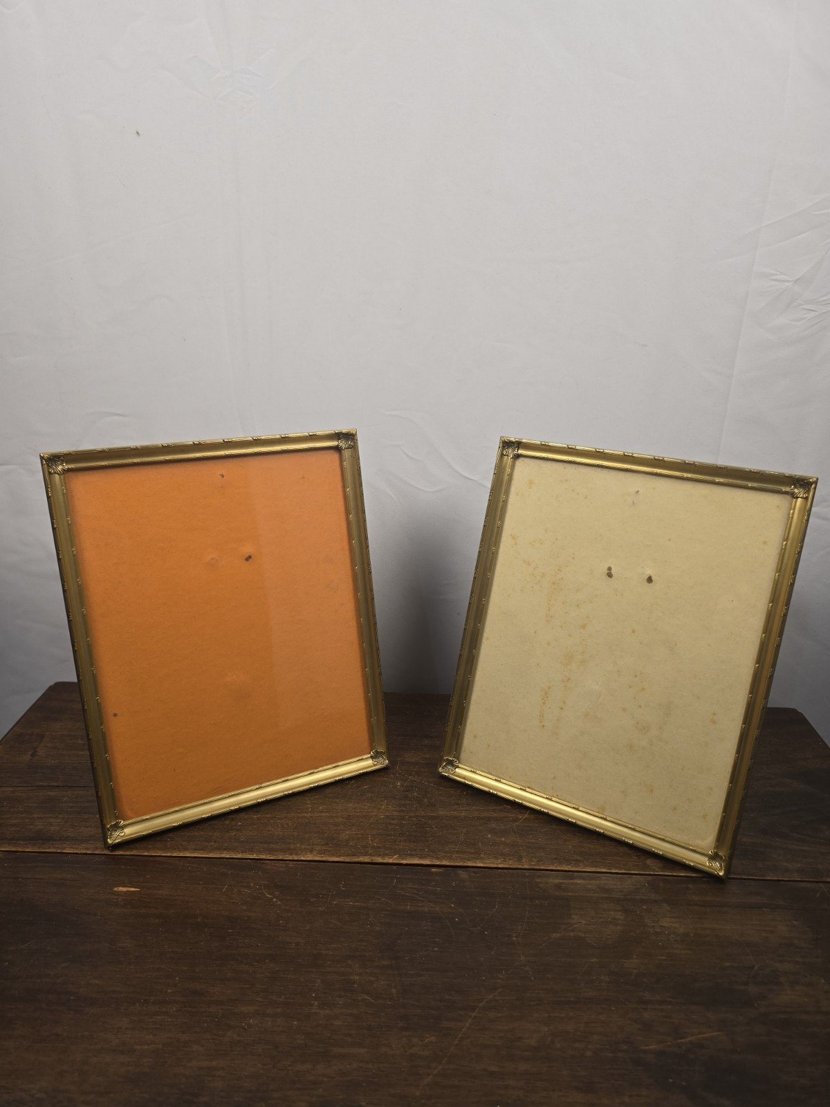 Set Of 2 VTG Metal Picture Frames W/Glass Gallery Decor Photo Size 8×10 ” In