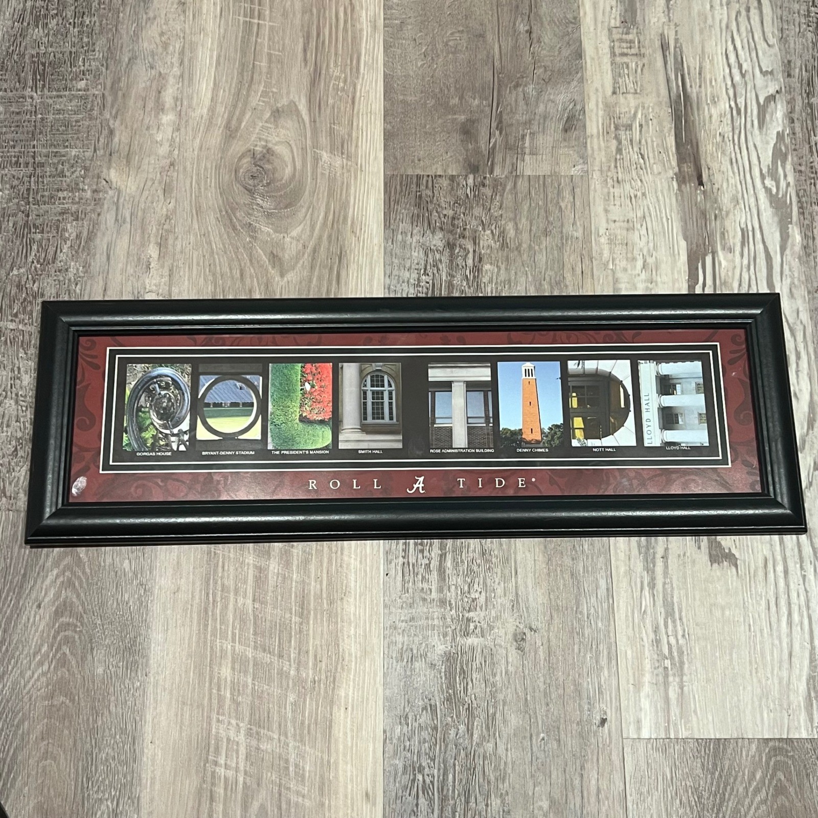 University of Alabama NCAA Framed Art Architectural Photo Spell Roll Tide *FLAW
