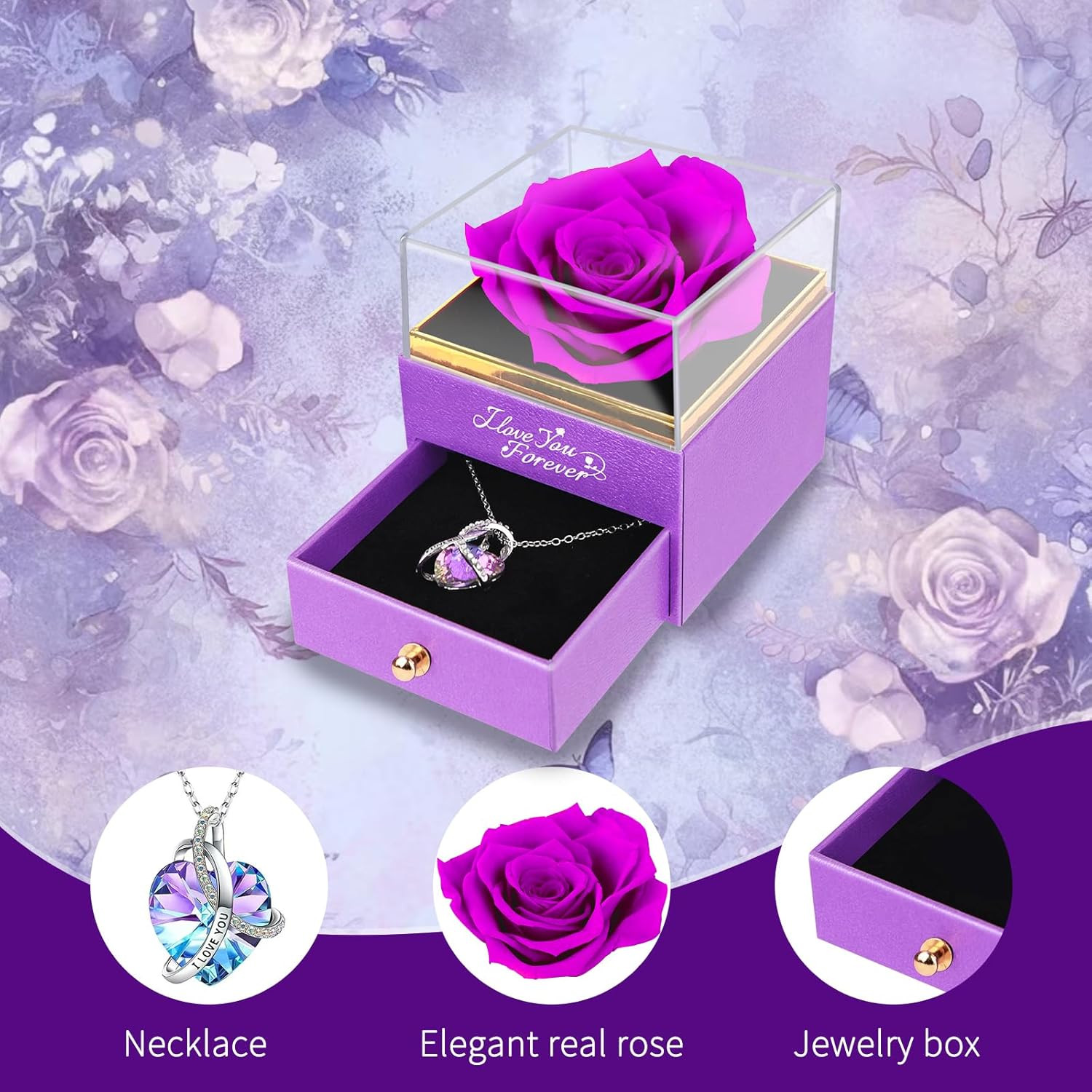 Preserved Flower Rose Gift for Women – Roses for Girlfriend, Grandma, Mom, Wife