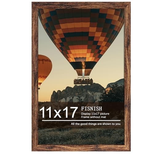 11X17 Picture Frame Brown, Classic Poster Frame for Horizontal or Vertical Wall