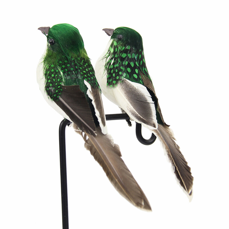 4pcs Mini Artificial Birds Fake Feather Foam Sparrow Home Garden Ornaments Craft