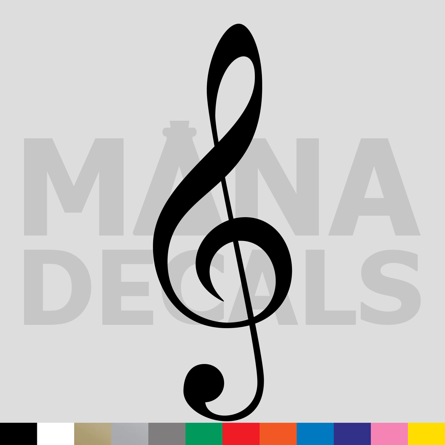 Treble Clef Vinyl Die Cut Decal Sticker – Music Musician Band