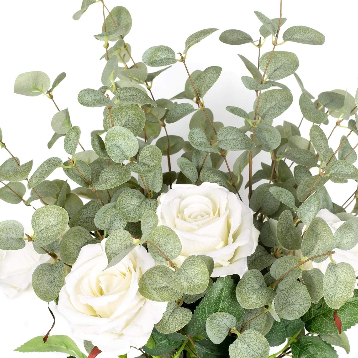 Versatile 6 Pcs Eucalyptus Leaf Spray – Adjustable Length for Stunning Displays